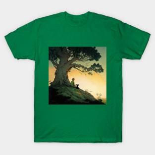 Winnie-the-Pooh on Sunset with his Friend Christopher Robin "The Best Friends" T-Shirt